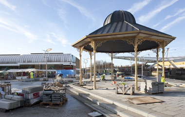 The refurbished and relocated bandstand in situ 